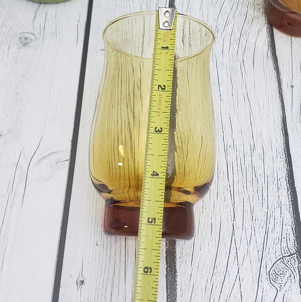 2 pc Vintage Tulip Libbey Amber Glasses - Picture 7 of 8